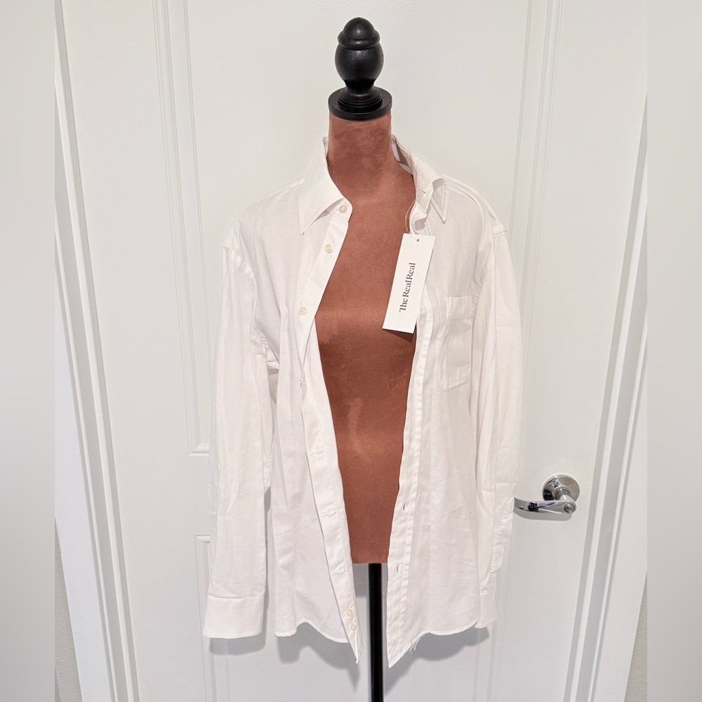Valentino Roma White Button-Up Shirt | Classic Oversized Fit Size L